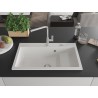 Mexen Omar évier en granit à 1 bac 800 x 480 mm, blanc, siphon chromé - 6520801005-20