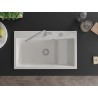 Mexen Omar évier en granit à 1 bac 800 x 480 mm, blanc, siphon chromé - 6520801005-20