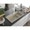 Mexen Omar évier en granit 1 bac 800 x 480 mm, beige, siphon chromé - 6520801005-69