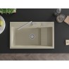Mexen Omar évier en granit à 1 bac 800 x 480 mm, beige, siphon chromé - 6520801005-69