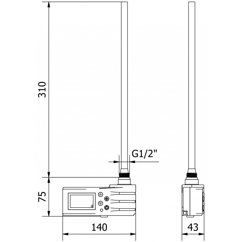 Mexen FA-J1229 radiateur électrique 300 W, blanc - W959-0300-20
