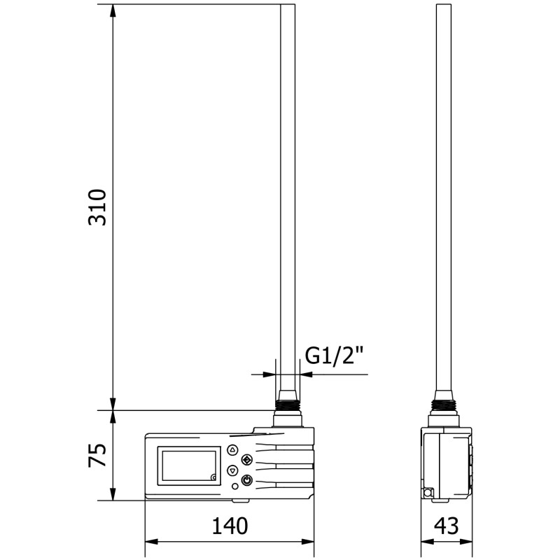 Mexen FA-J1229 élément chauffant électrique 300 W, noir - W959-0300-70