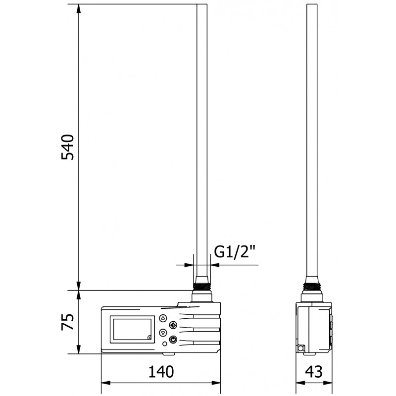 Mexen FA-J1229 radiateur électrique 600 W, noir - W959-0600-70