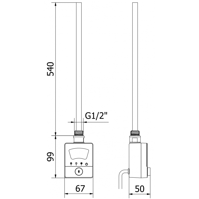 Mexen FA-BG8 radiateur électrique 600 W, noir - W957-0600-70