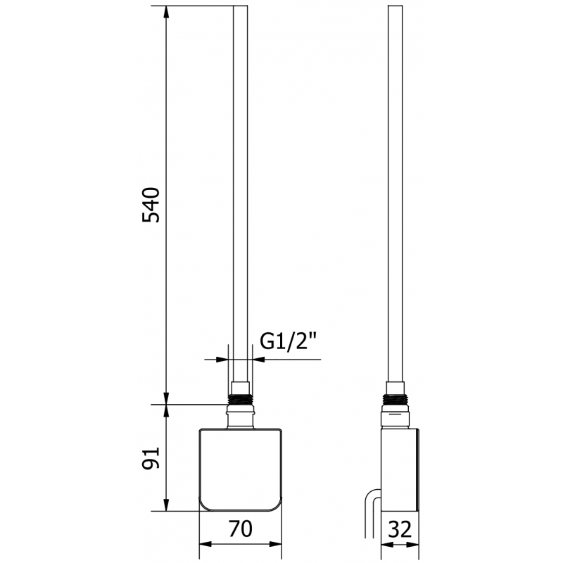 Mexen FA-05W radiateur électrique 600 W, noir - W958-0600-70