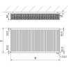Mexen CV33 radiateur à panneau 500 x 1800 mm, connexion inférieure, 3638 W, noir - W633-050-180-70