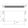 Mexen CCF22 Flat radiateur à panneau 300 x 1800 mm, connexion inférieure centrale, 1621 W, blanc - W6C22F-030-180-00
