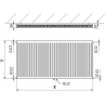Radiateur Mexen CC11 600 x 1200 mm, raccordement bas central, 1120 W, anthracite - W6C11-060-120-66