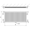 Radiateur design Mexen CC11 600 x 2800 mm, raccordement par le bas, 2613 W, anthracite - W6C11-060-280-66