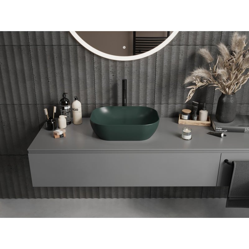 Mexen Rosa lavabo à poser 50 x 40 cm, vert foncé mat - 21095047