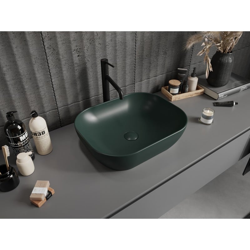 Mexen Rosa lavabo à poser 50 x 40 cm, vert foncé mat - 21095047