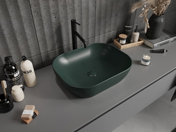 Mexen Rosa lavabo de comptoir 50 x 40 cm, Vert foncé mat - 21095047