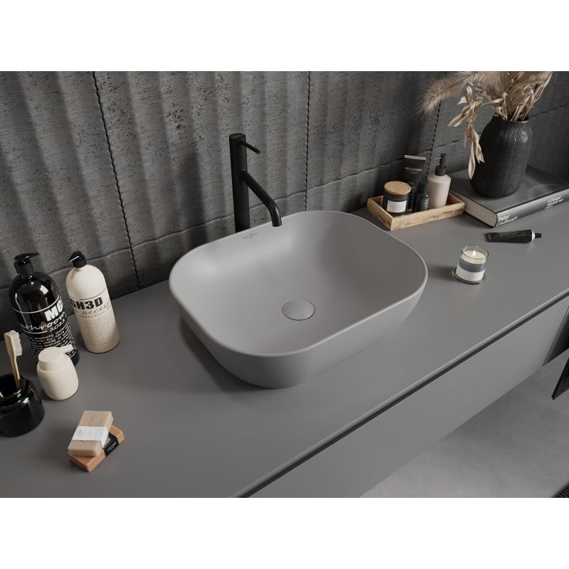 Mexen Rosa lavabo à poser 50 x 40 cm gris clair mat - 21095061
