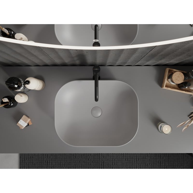 Mexen Rosa lavabo à poser 50 x 40 cm gris clair mat - 21095061