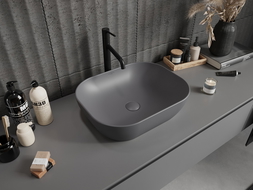 Mexen Rosa lavabo de comptoir 50 x 40 cm, Gris foncé mat - 21095071
