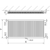 Mexen CC21 radiateur à panneaux 500 x 1500 mm, raccordement central inférieur, 1661 W, anthracite - W6C21-050-150-66