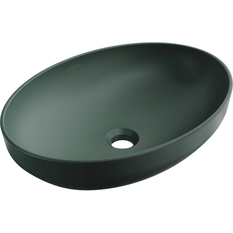 Mexen Cornelia lavabo de comptoir 50 x 36 cm, Vert foncé mat - 21885047