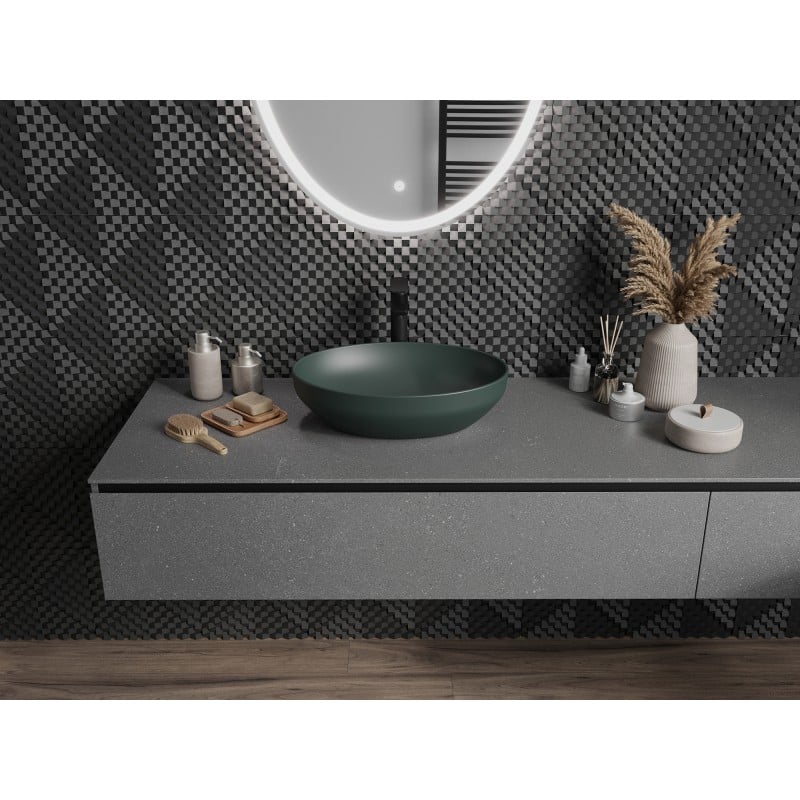 Mexen Cornelia lavabo à poser 50 x 37 cm, vert foncé mat - 21885047
