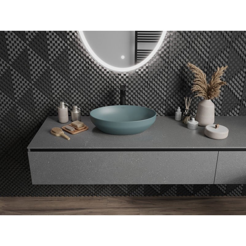 Mexen Cornelia lavabo à poser 50 x 37 cm, vert clair mat - 21885048