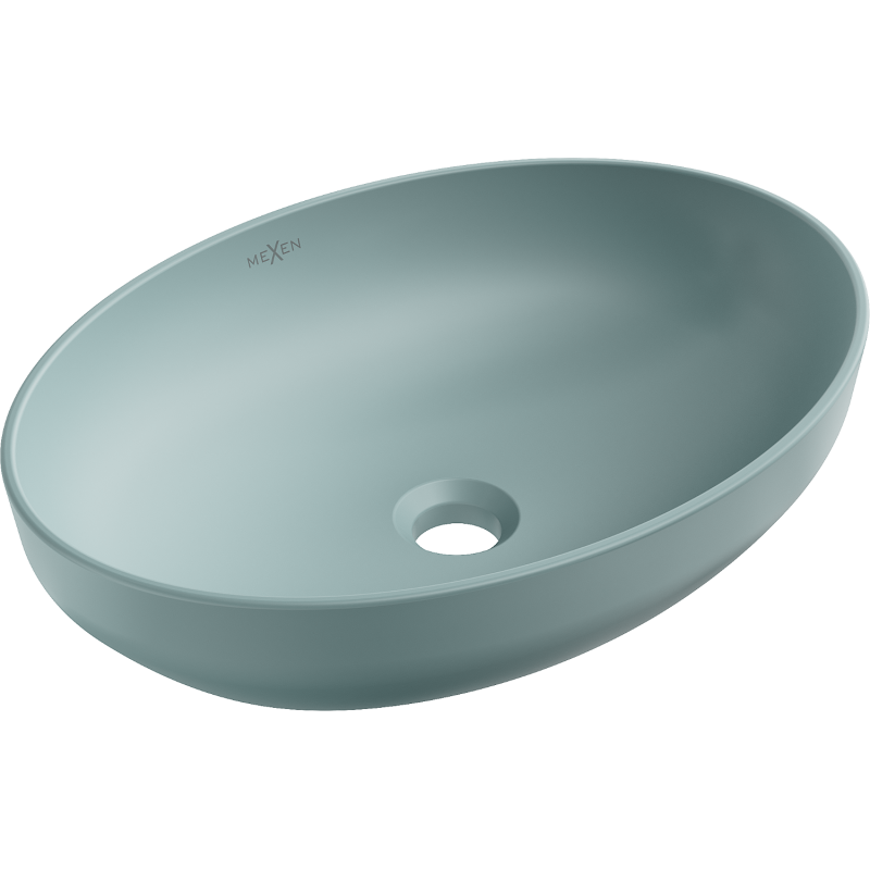 Mexen Cornelia lavabo à poser 50 x 37 cm, vert clair mat - 21885048