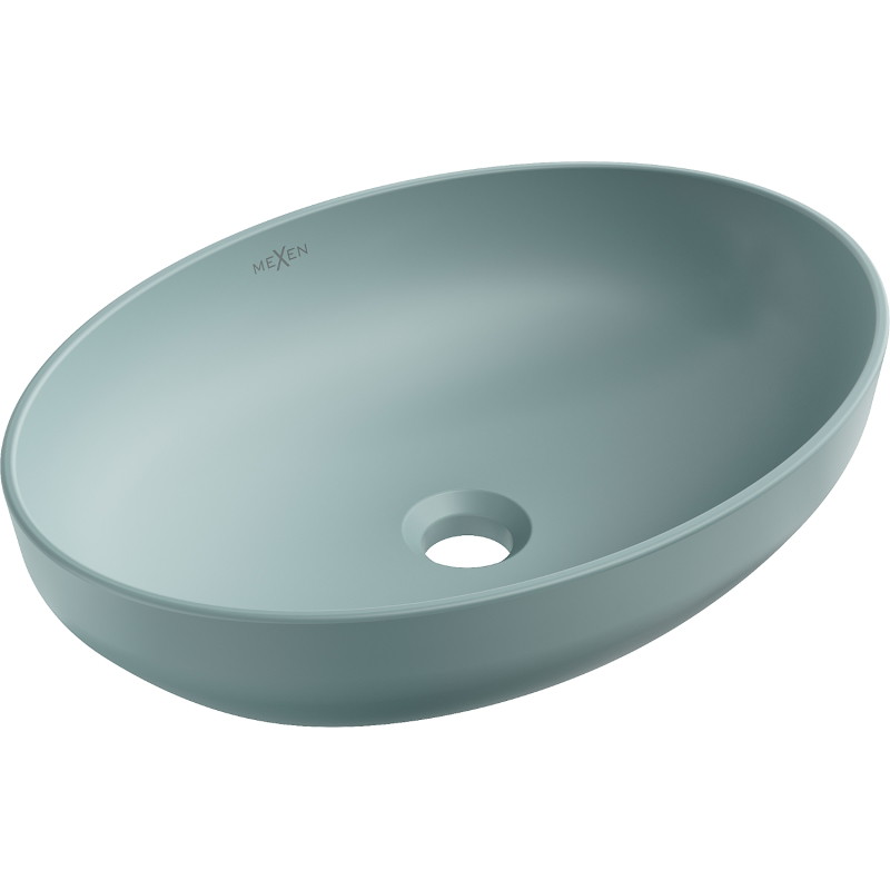 Mexen Cornelia lavabo posé sur plan 50 x 37 cm, vert clair mat - 21885048