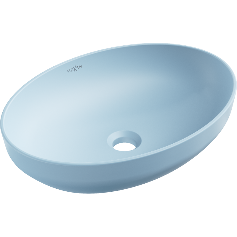 Mexen Cornelia lavabo de comptoir 50 x 36 cm, Bleu mat - 21885049