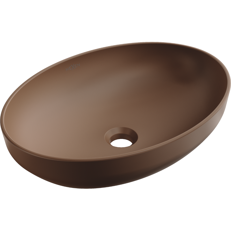 Mexen Cornelia lavabo posé sur plan 50 x 37 cm, marron mat - 21885068
