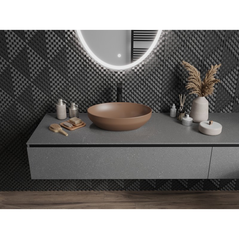 Mexen Cornelia lavabo posé sur plan 50 x 37 cm, marron mat - 21885068