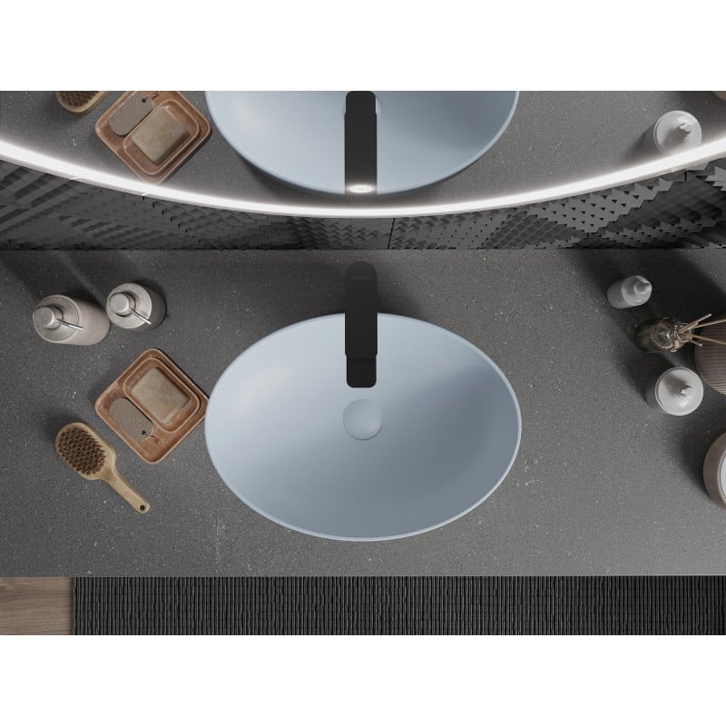 Mexen Cornelia lavabo posé sur le plan 50 x 37 cm, gris-bleu mat - 21885069
