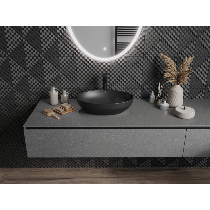 Mexen Cornelia lavabo à poser 50 x 37 cm, noir mat - 21885085