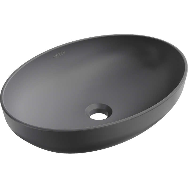 Mexen Cornelia lavabo à poser 50 x 37 cm, gris foncé mat - 21885071