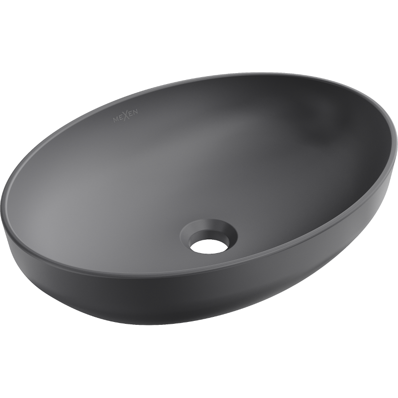 Mexen Cornelia lavabo de comptoir 50 x 36 cm, Gris foncé mat - 21885071