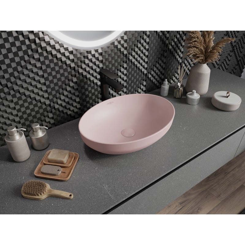 Mexen Cornelia lavabo sur plan 50 x 37 cm, rose mat - 21885044
