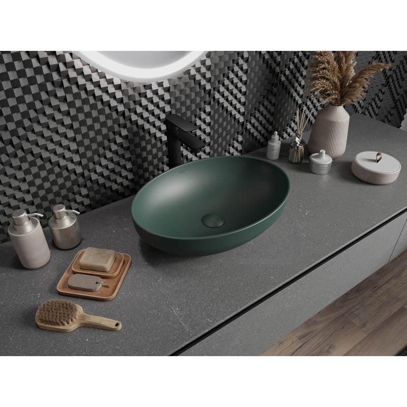 Mexen Cornelia lavabo sur comptoir 50 x 37 cm, vert foncé mat - 21885047