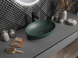 Mexen Cornelia lavabo de comptoir 50 x 36 cm, Vert foncé mat - 21885047