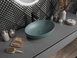Mexen Cornelia lavabo sur plan 50 x 37 cm, vert clair mat - 21885048