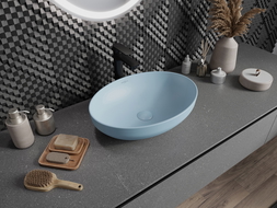 Mexen Cornelia lavabo de comptoir 50 x 36 cm, Bleu mat - 21885049