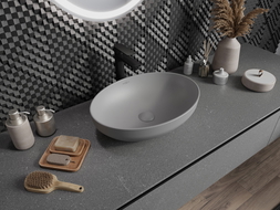 Mexen Cornelia lavabo à poser 50 x 37 cm, gris clair mat - 21885061