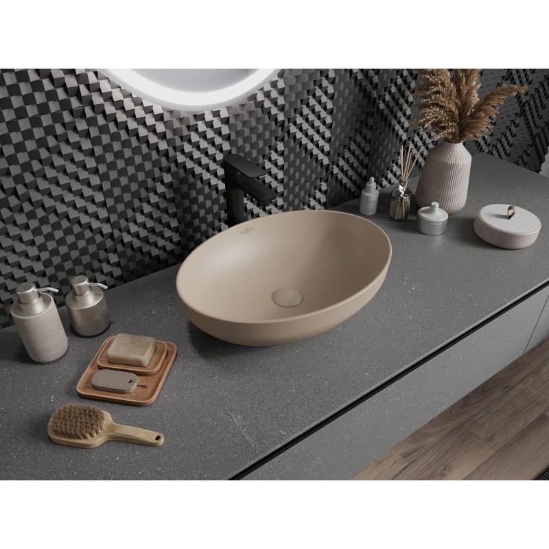 Mexen Cornelia lavabo à poser 50 x 37 cm, cappuccino mat - 21885064
