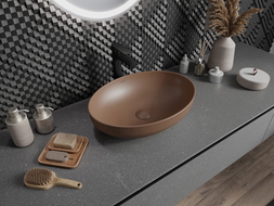 Mexen Cornelia lavabo de comptoir 50 x 36 cm, Brun mat - 21885068