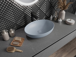 Mexen Cornelia lavabo à poser 50 x 37 cm, gris-bleu mat - 21885069