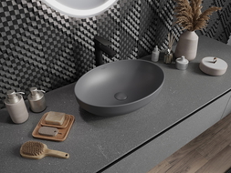Mexen Cornelia lavabo à poser 50 x 37 cm, gris foncé mat - 21885071