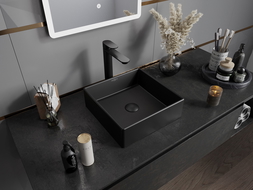 Mexen Goya lavabo de comptoir 35 x 35 cm, Noir mat - 22183585