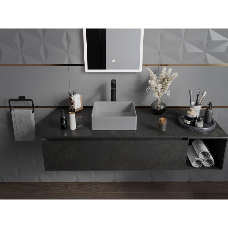 Mexen Goya lavabo de comptoir 35 x 35 cm, gris clair mat - 22183561
