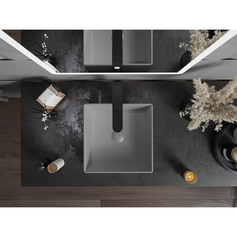 Mexen Goya lavabo de comptoir 35 x 35 cm, gris clair mat - 22183561