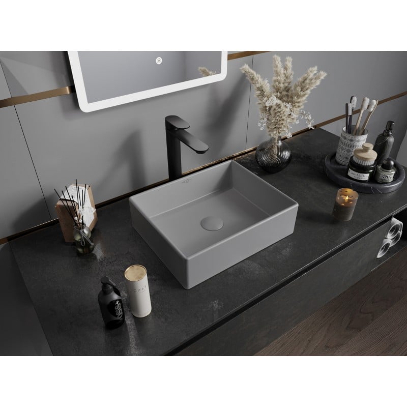 Mexen Goya lavabo à poser 40 x 32 cm, gris clair mat - 22184061