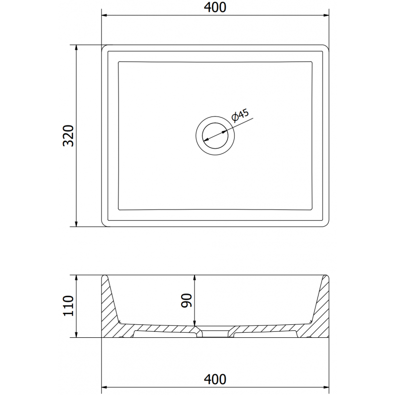 Mexen Goya lavabo à poser 40 x 32 cm, gris clair mat - 22184061