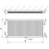 Radiateur Mexen CC21 900 x 2400 mm, connexion inférieure centrale, 4263 W, anthracite - W6C21-090-240-66