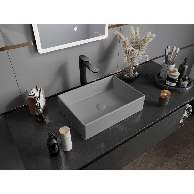 Mexen Goya lavabo à poser 45 x 32 cm, gris clair mat - 22184561