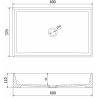 Mexen Goya lavabo de comptoir 60 x 37 cm, Blanc - 22186000